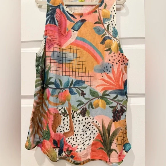 Rare Farm‎ Rio Brazil Exclusive Tank Top – Colorful Toucan & Fruit – Size Small